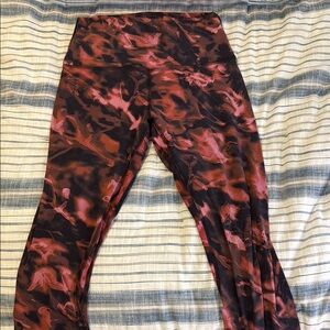 lululemon athletica Red and Black Leggings